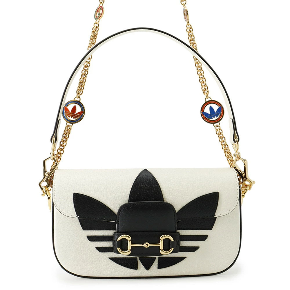 Gucci Chain Shoulder Bag Adidas Collaboration Horsebit White